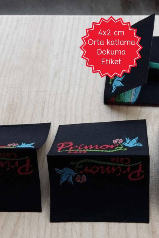 Ev Tekstili Ürünlerinize Özel Orta Katlama Dokuma Etiketler (Marka & Yıkama Talimatı) - 1
