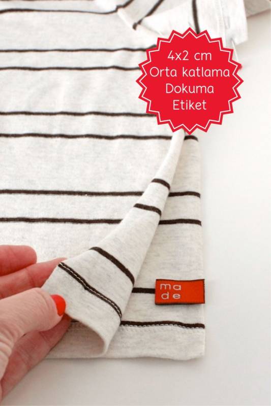 Ev Tekstili Ürünlerinize Özel Orta Katlama Dokuma Etiketler (Marka & Yıkama Talimatı) - 4
