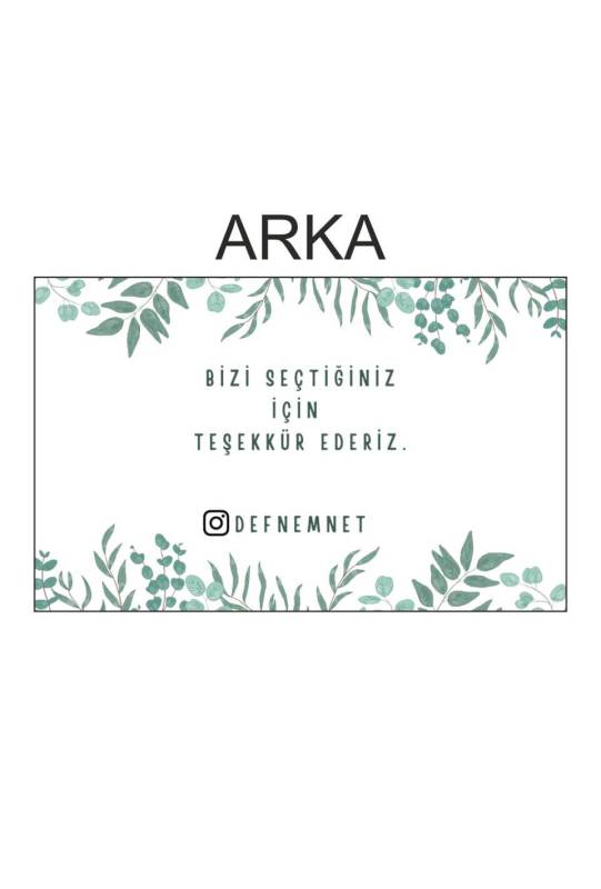 Teşekkür Kartı 5x8 cm 1000 Adet - 2